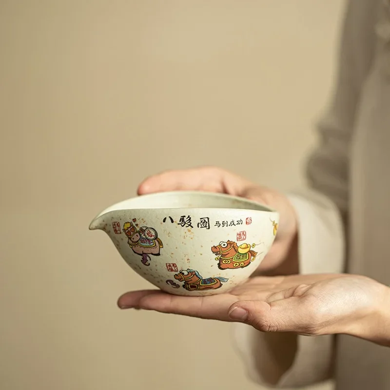 1PC Merchandise National Tide Wind Eight Juntu Fair Cup Tea Sea Dividing Tea Ware Male Cup Exquisite Ceramic Tea Set Accessories