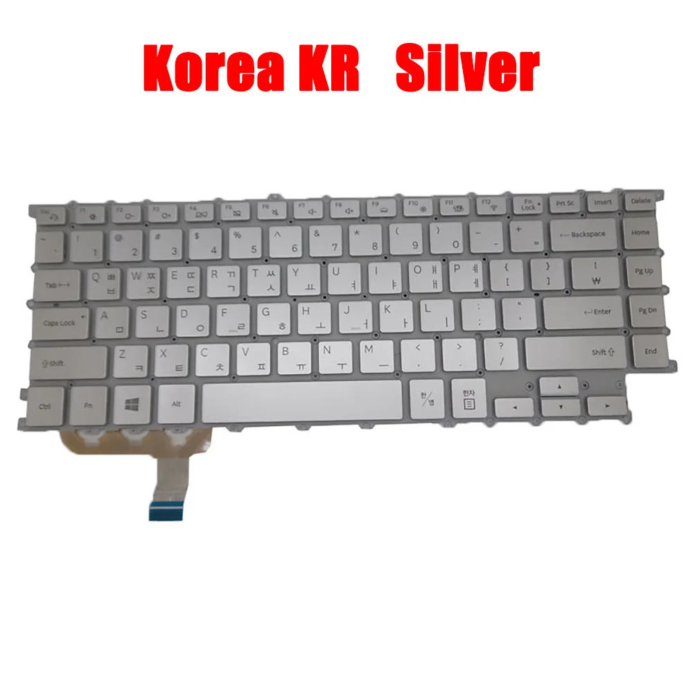 Laptop Keyboard For Samsung NP900X5T NP900X5N NP900X5U 900X5T 900X5N 900X5U Korea KR With Backlit Silver 7 columns New