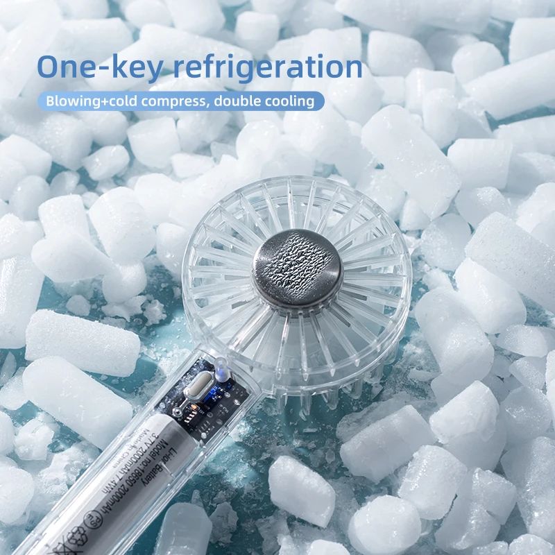 Transparent Handheld Fan Neck Fan 5 Gears Rechargeable Fan Outdoor Ventilador Ventiladores  for Camping