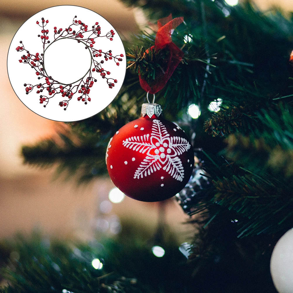 

Two-color Garland Decoration Door Hangings Christmas Wreath Supplies Pendant Simulated Fruit Ornament
