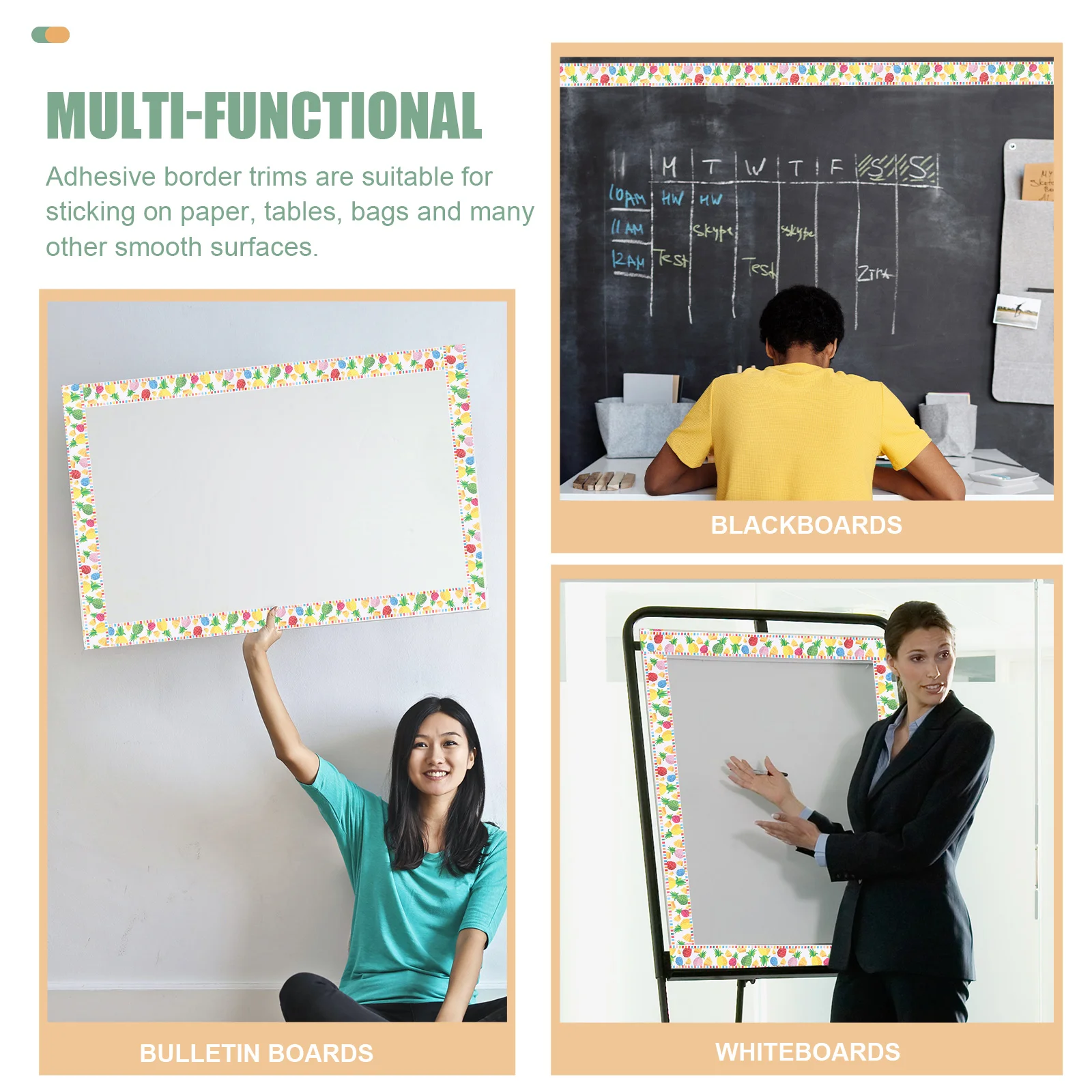 

Summer Chalkboard Stickers Decoration Pineapple Bulletin Decorations Dried Flowers Notice