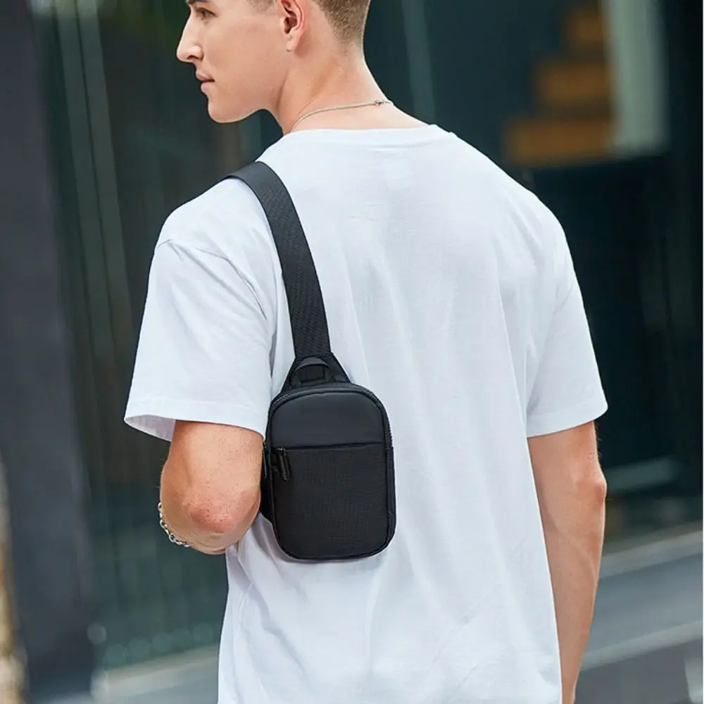 Men\'s Chest Bag Fashion Small Canvas Shoulder Crossbody Bags for Man Mini Cloth Sling Sport Cross Phone Male Handbag