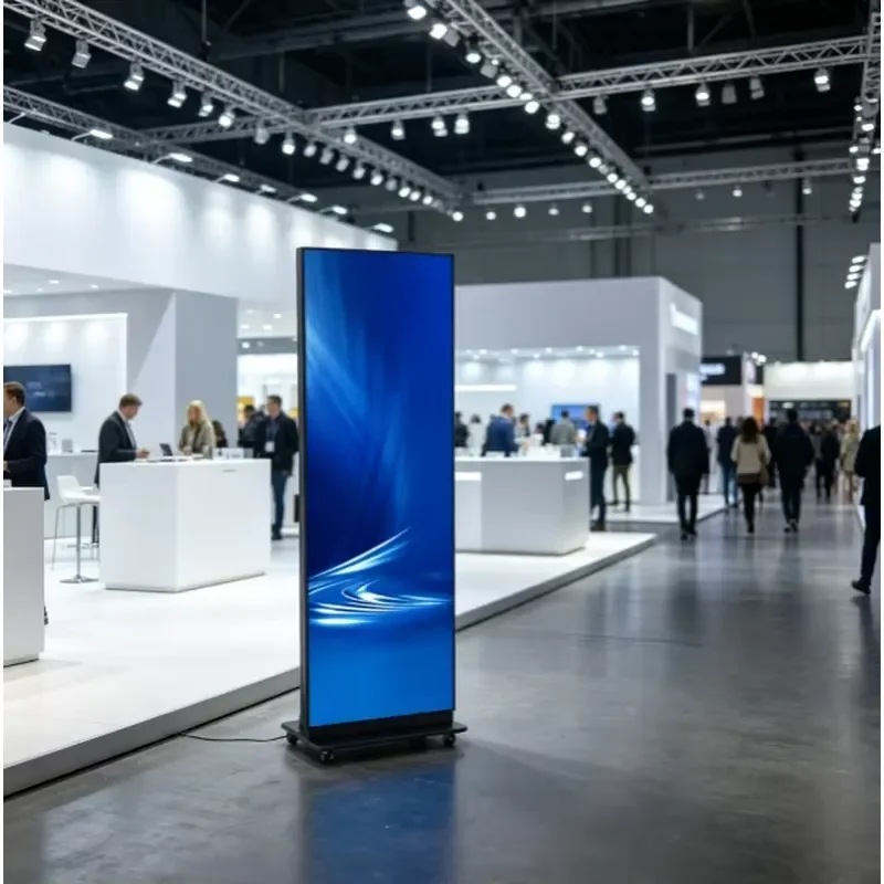 Portable LED Poster Display Stand Foldable Digital Signage for Retail Store Trade Show Hospital Airport Advertising Screen