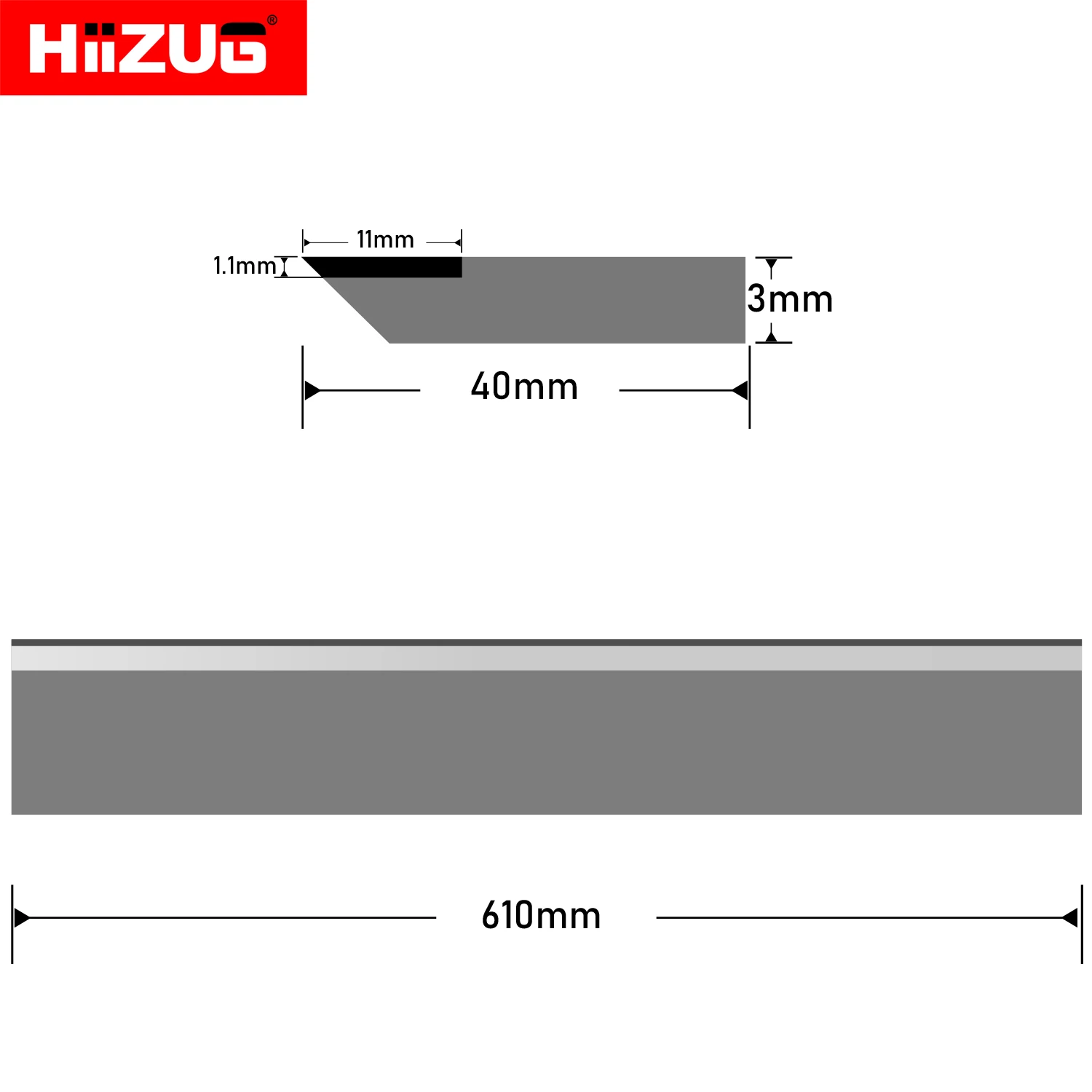 Cuchillas Cepilladoras de 610mm x 40mm x 3mm, cuchillas afilables para cepilladora de 24 pulgadas de espesor, cabezal de corte Jointer HSS TCT, 4