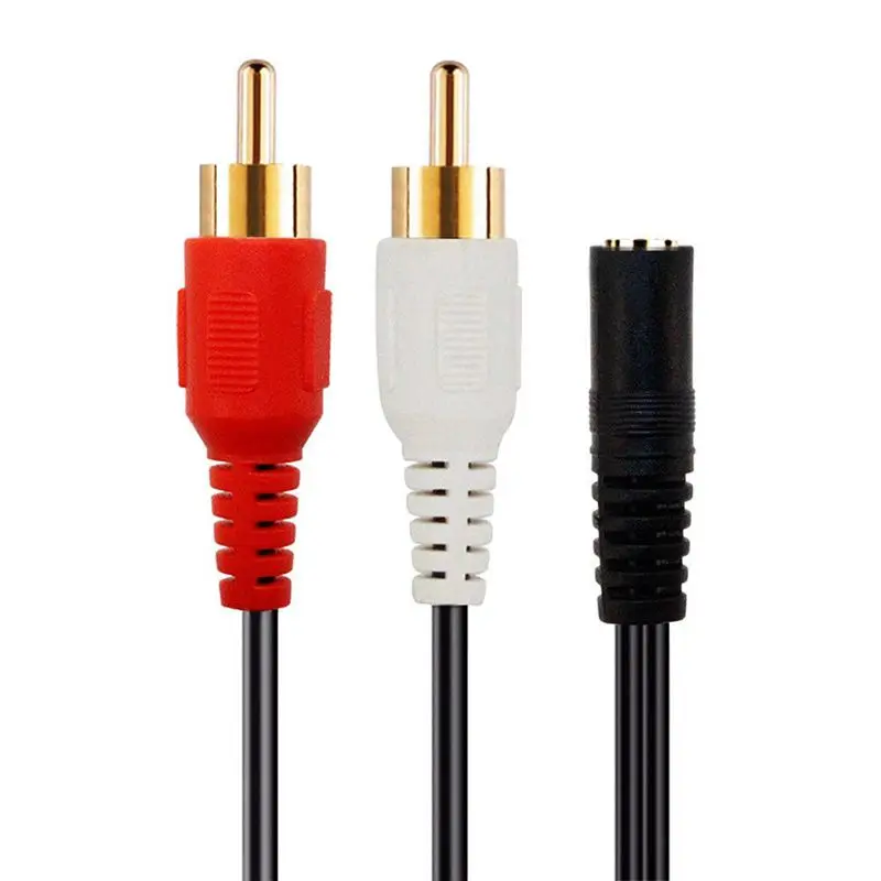 Câble audio stéréo, 2 RCA mâle vers femelle, jack 3.5mm, m-x