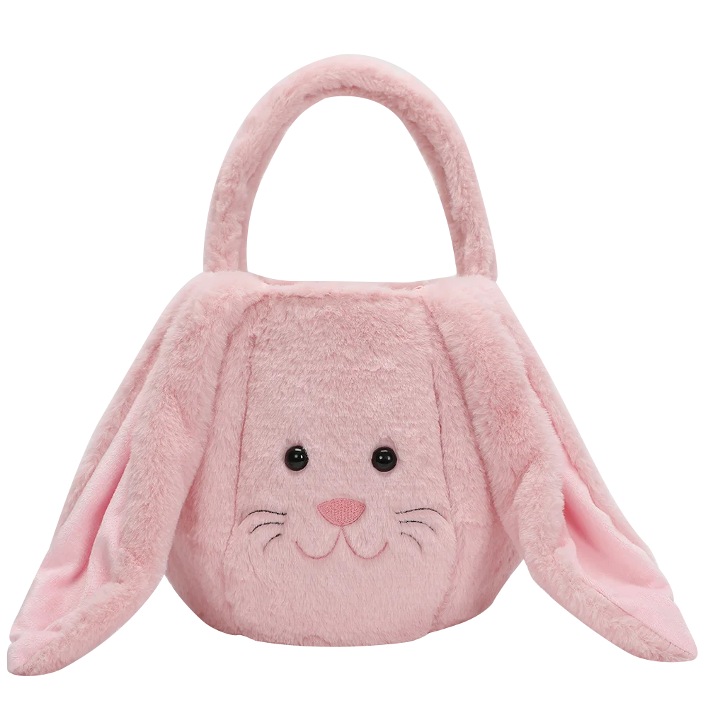 Cute Easter Basket Plush Easter Buckets With Long Ear Boys Girls Spring Egg Hunting Bags Kid Easter Tote Bags Festival Decor - view 5
