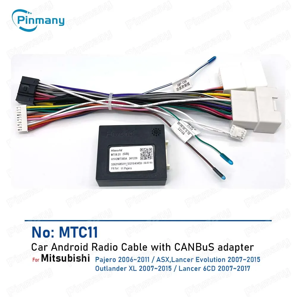 Pinmany Car Radio Cable MTC11 Rockford Audio Adapter CAN Bus  Decoder for Mitsubishi Pajero ASX Lancer Evolution Outlander XL