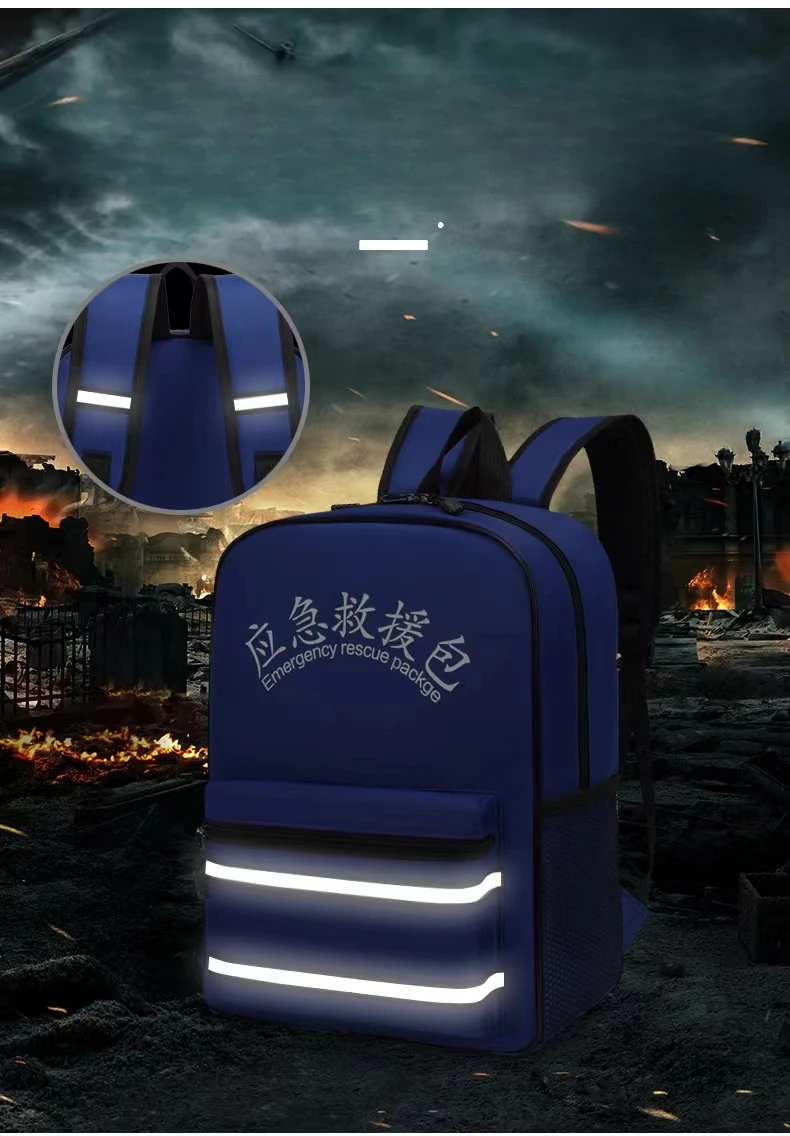 First Aid Backpack Only Empty Survival Kit EMT for Nurse Medical Trauma Bag Medication Safety Bags with Reflective Strips