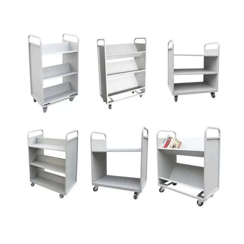 LTT1 silent book cart archive room special two-story three-story flatbed mobile cart three- and four-step book ladder