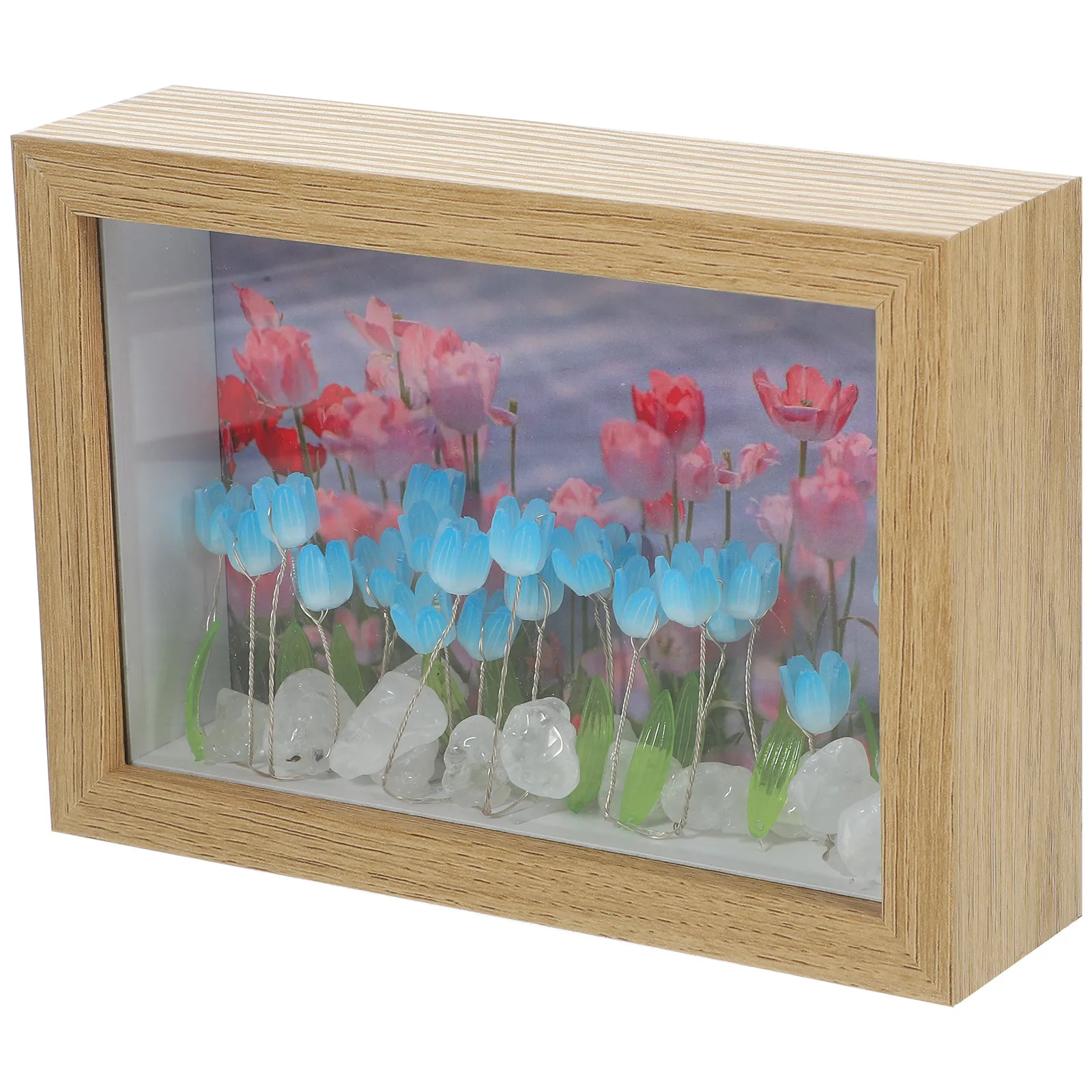 

Tulip Photo Frame Night Light Sturdy Lightweight DIY Decoration Bedroom Living Room Table Lamp Creative Decorative Light Up