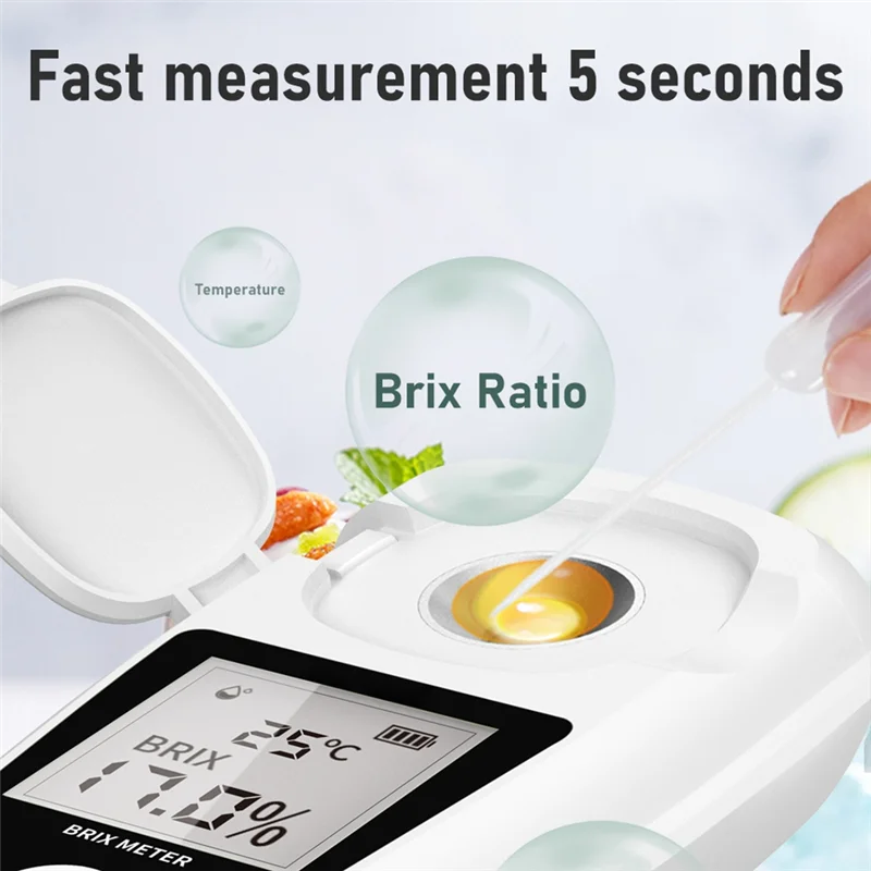 Digital Brix Meter Rechargeable Sugar Saccharometry Meter For Measuring The Liquid Sugar Content Of Fruit Drink Honey-N33R