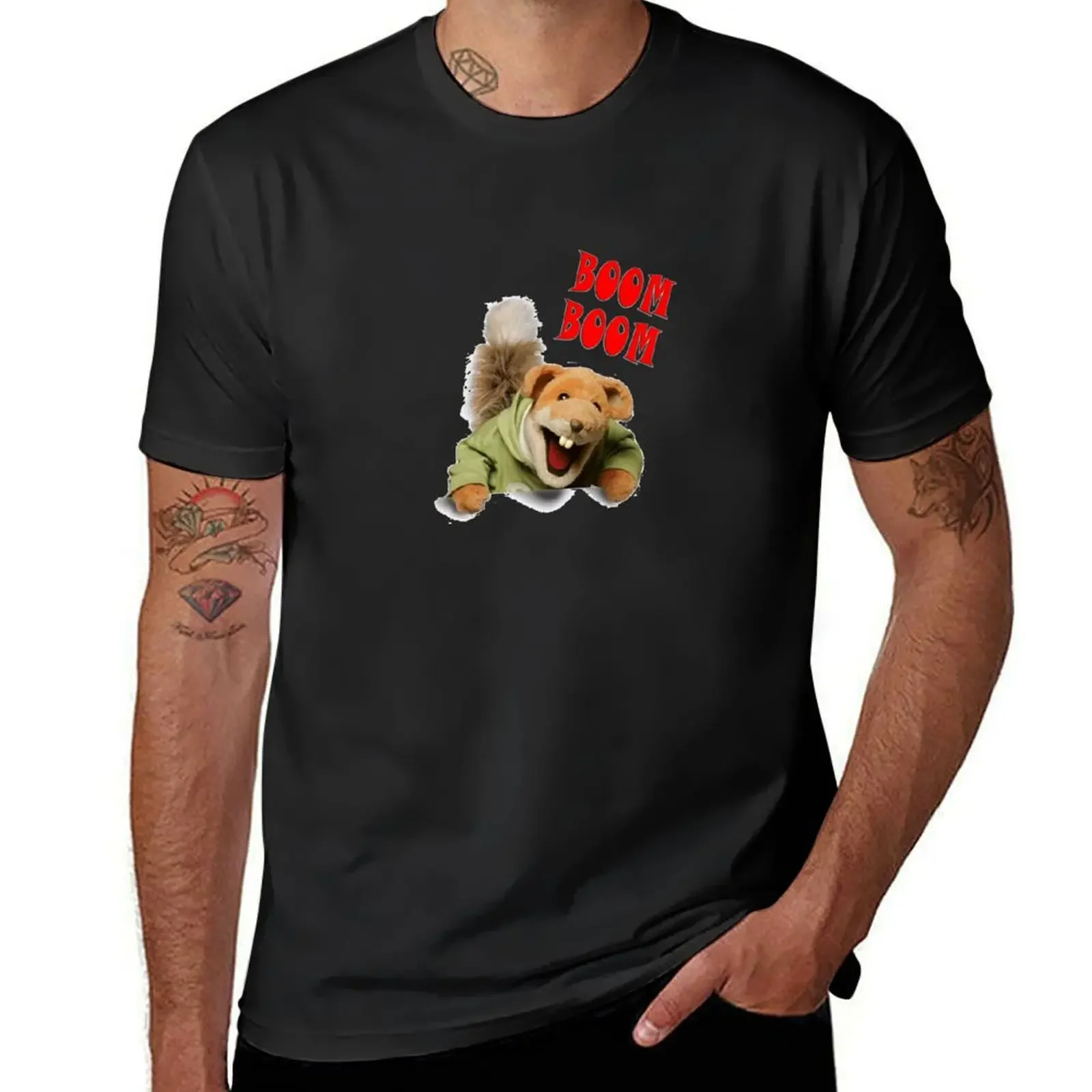 

boom boom basil brush T-Shirt Funny t-shirts plain blanks customs t shirts for men