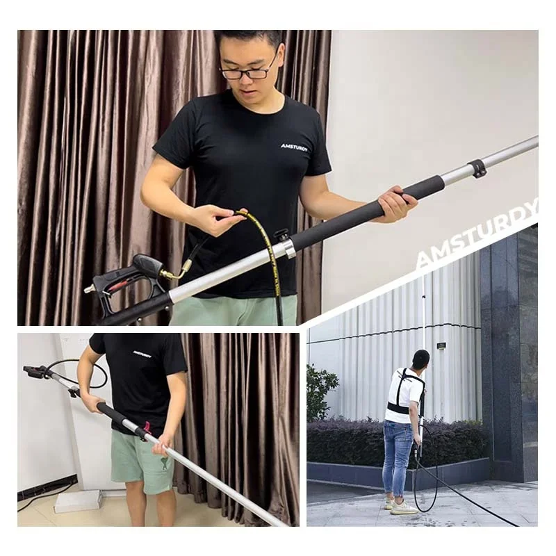 6.5m Carbon Fiber Telescopic Lance - Amsturdy TW18 for Gutter & Roof Power Cleaning