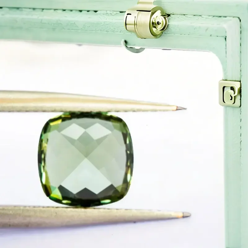 

L-Lab Grown Sapphire Cushion Cut Green Color Beads for Jewelry Making DIY Ring Necklace Materials Selectable Certificate