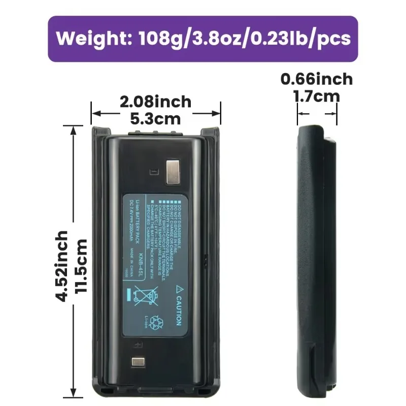 10PCS Replacement battery 7.4V 2000mAh KNB-45L for TK-2207 TK-3207 TK2312 Li-Ion walkie-talkie battery