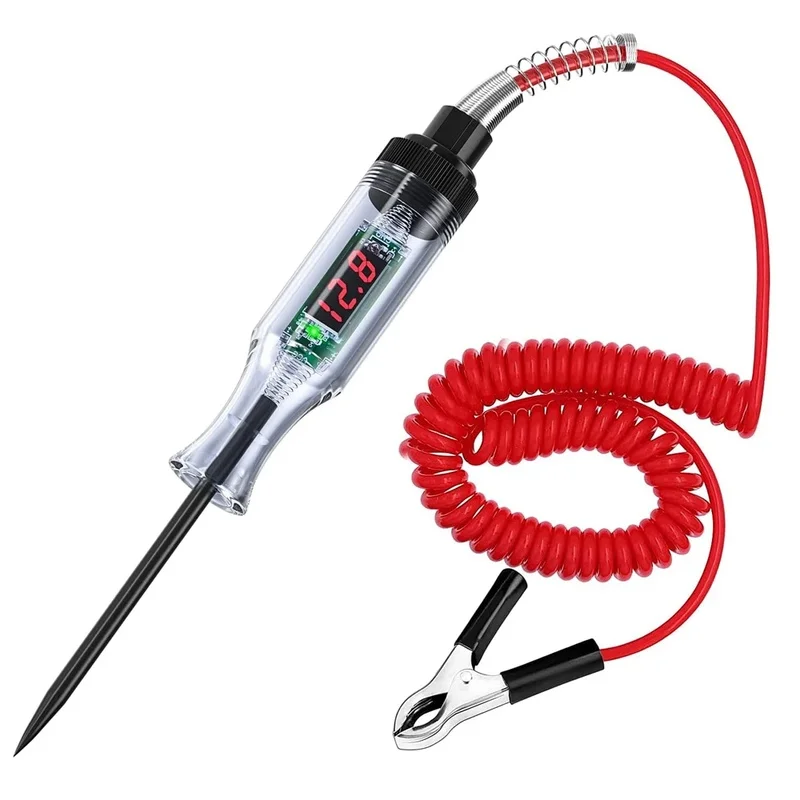 6V/12V/24V Car Circuit Tester Premium Test Light Probe Pen Light Bulb Diagnostic Tool Truck Voltage Circuit Tester Auto Repair