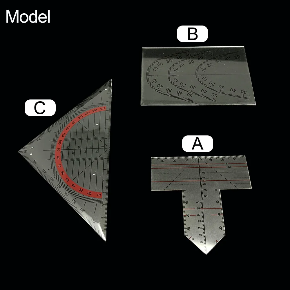 Dental Lab Guide Plate for Teeth Arrangement Denture Alignment Drawing Ruler Dental Prosthetics Tool