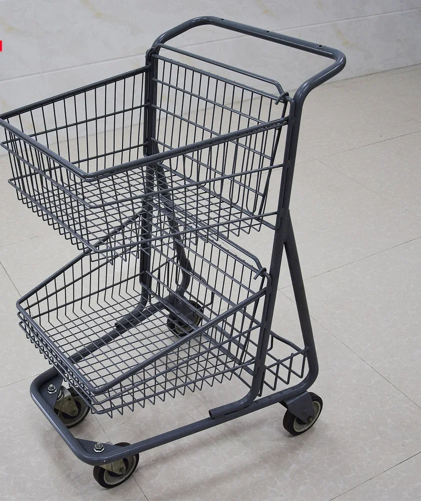 High grade and cheap price supermarket metal shopping trolley truck