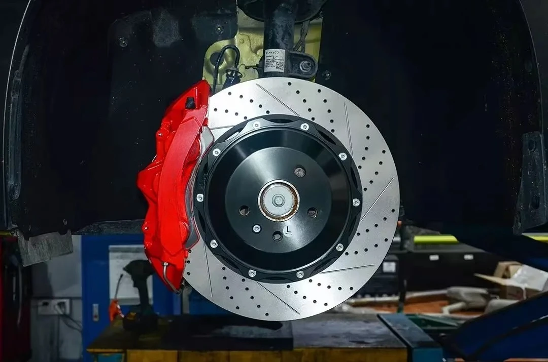 TEI Forged Brake Kit 6 Piston Caliper 405x34 MM 4 Piton Caliper with Ebrakes 20 Inch Wheel for MODEL X MODEL S 2012-2019