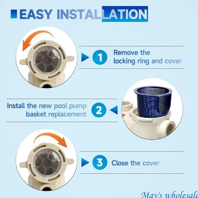 Strong Pool Filter Basket Skimmer Accessory with Multiple Layer Filtration Technology for Efficient Debris Removal 448A