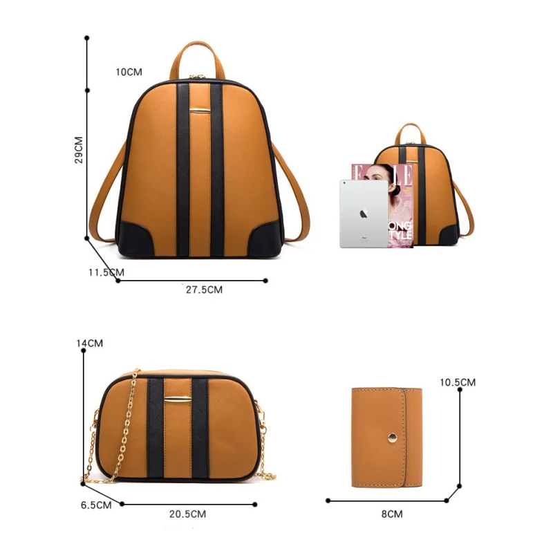 حقيبة ظهر عصرية جديدة لعام 2025 من FW حقيبة كتف بسيطة عبر الجسم بسعة كبيرة مكونة من ثلاث قطع حقيبة نسائية للأم والبنت #5