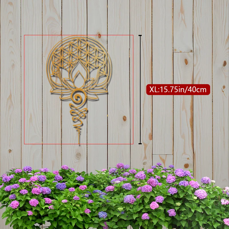 Metal Lotus Wall Art 15.75in - Aluminum Mandala Sacred Geometry Decor for Living Room, Bedroom, Yoga Studio Hanging Sign