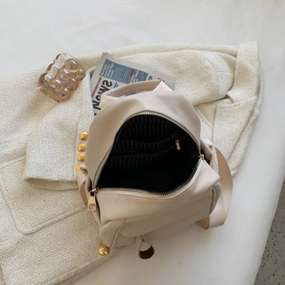 Elegante grande capacidade mochila feminina multifuncional à prova dwaterproof água bolsa casual simples macio couro do plutônio mochila de viagem