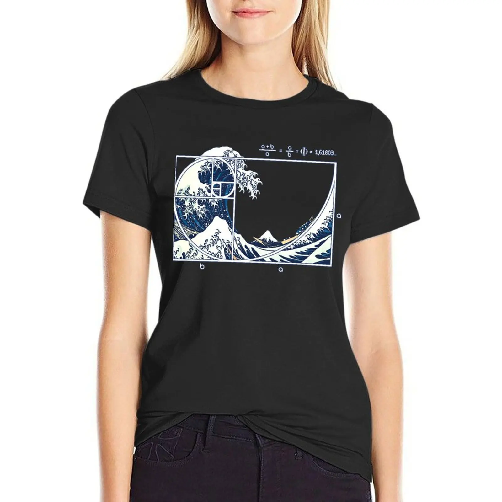 

The great fibonacci wave T-Shirt female funny vintage summer blouses woman 2025