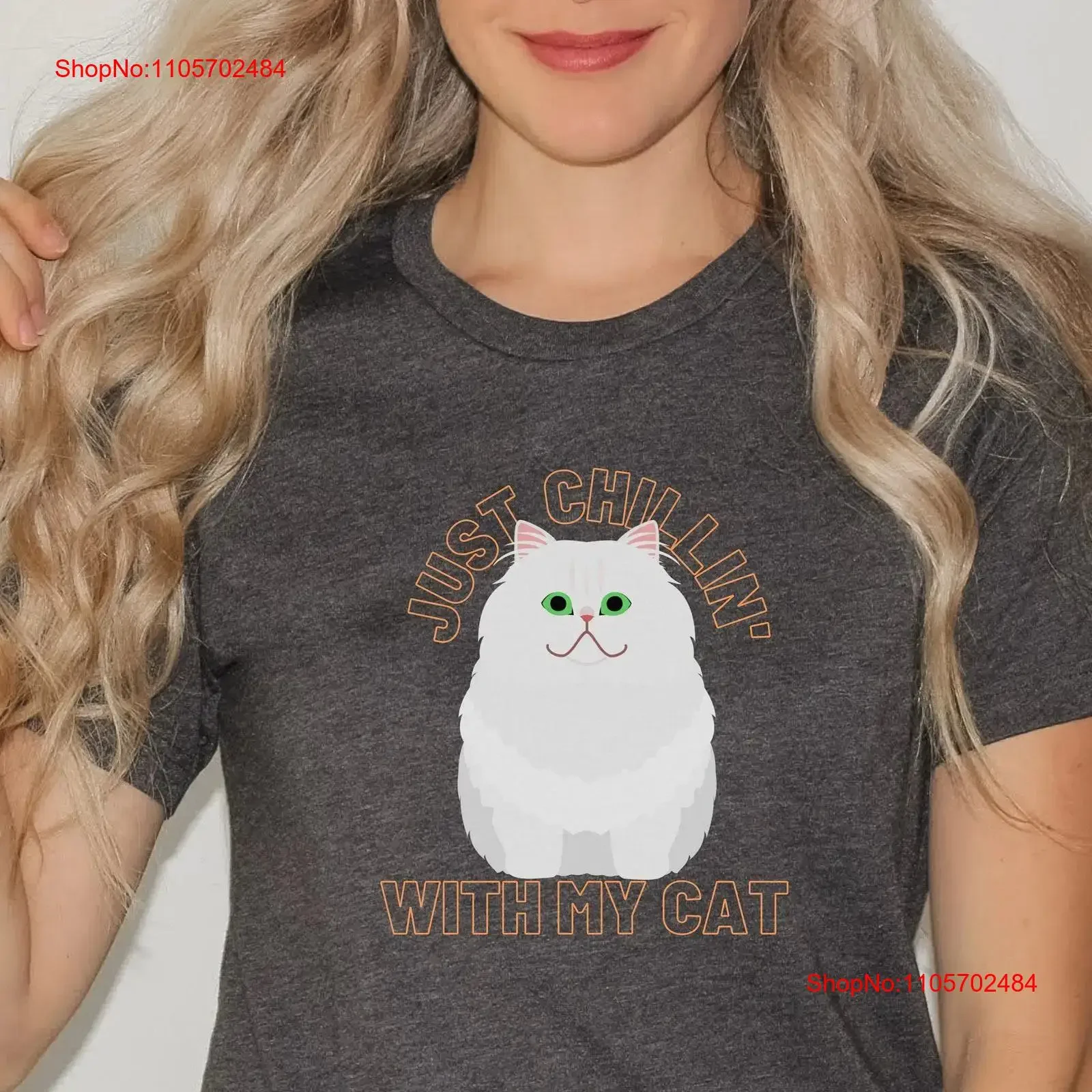 Persian CaT T Shirt Longhair Kitten Just Chillin' With My Mom Casual Pet Idea s vintage Washed Slightly Soft Stretched