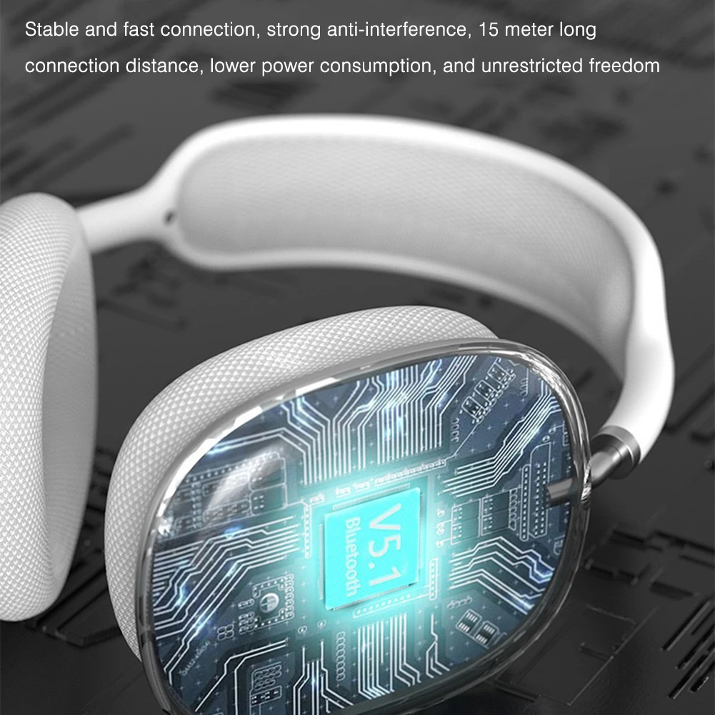 Fones de ouvido monocromáticos sem fio, confortável, ergonômico, over-ear, corrida, ciclismo