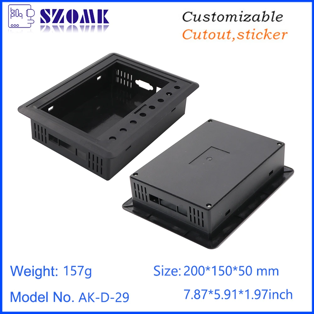 ABS PLC LCD Screen Display Housing Embedded Digital Display Housing Desktop Plastic Electronic Enclosure 200*150*50mm