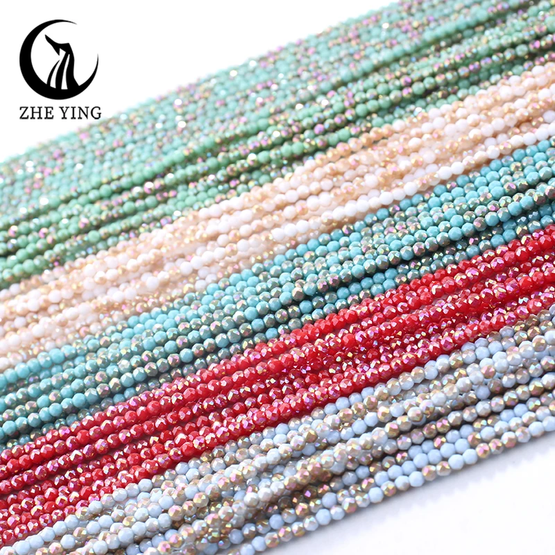 

2MM Crystal Electroplating AB Beads Faceted Hydro Loose Glass Beads 100 strands/lot for Jewelry Making Keychain DIY Accessories