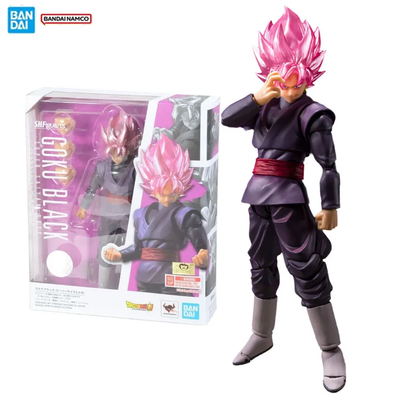 

Bandai оригинальная фигурка Dragon Ball, модель комплекта SHF Goku Black Super Saiyan Rose, коллекция экшн-фигурок, модель игрушки для мальчиков