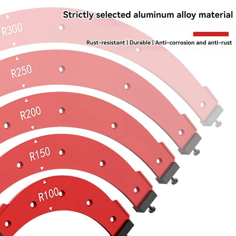 Inner/Outer Corner Large Arc Mold Electric Router Slotting Template Woodworking Curved Angle Chamfering Template Tools