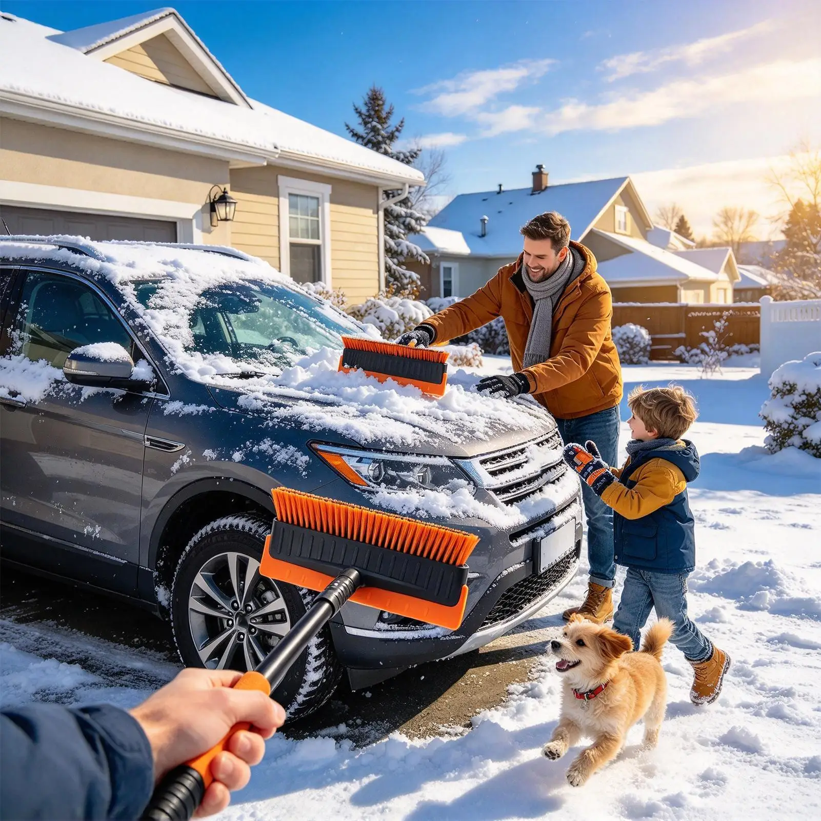 Snow Cleaner For Car Heavy Duty Cleaning Tool Pole Not Included Snow Removal Roof Rakes For Car Truck Automotive Suv Windshield