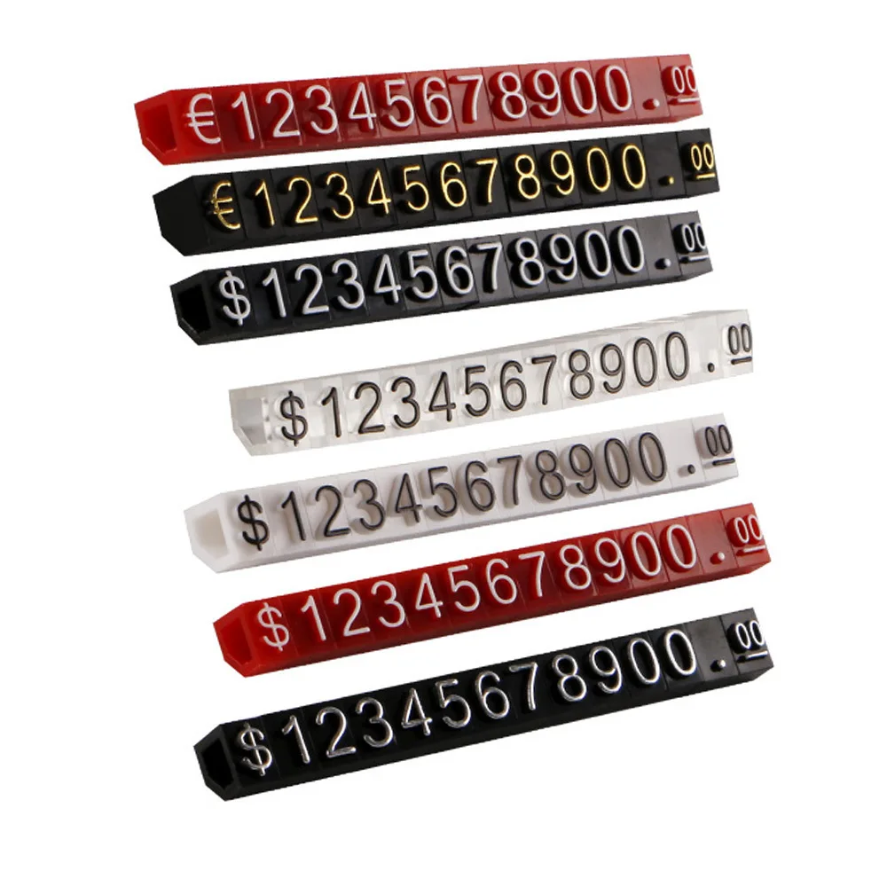 Mini Price Numeral Cubes, Assembly Blocks Stick Combined Number Digits Tag Sign Watch Jewelries Pop Pricing Display Stand Frame