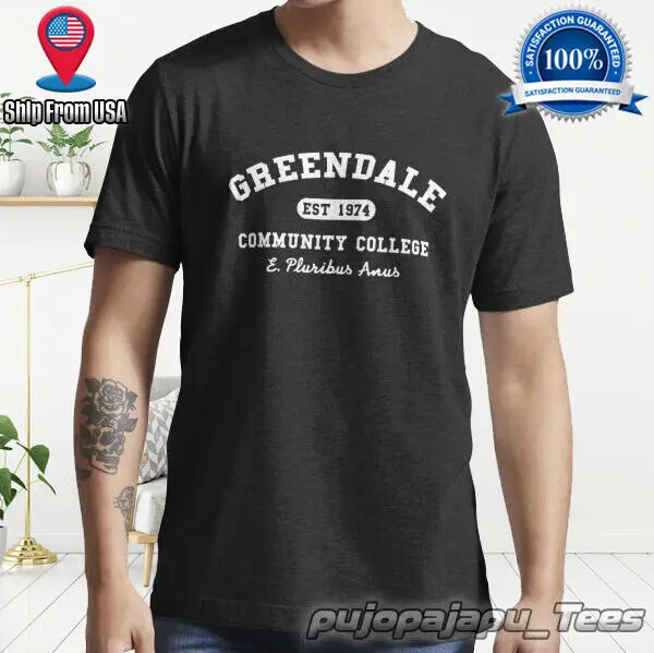 NEW Greendale Community College American Funny Logo Man's T-Shirt Size S-5XL