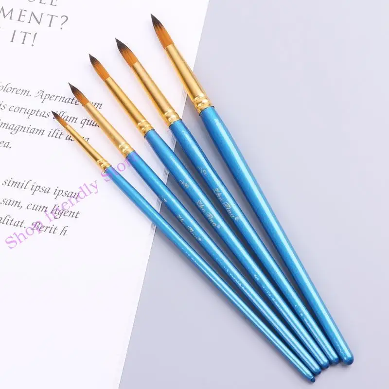 594A 5xwaterColor GOUACHE PASKE PASCIMENTO ROTTO TIPPIO NYLON CAPELLI SET ART ART