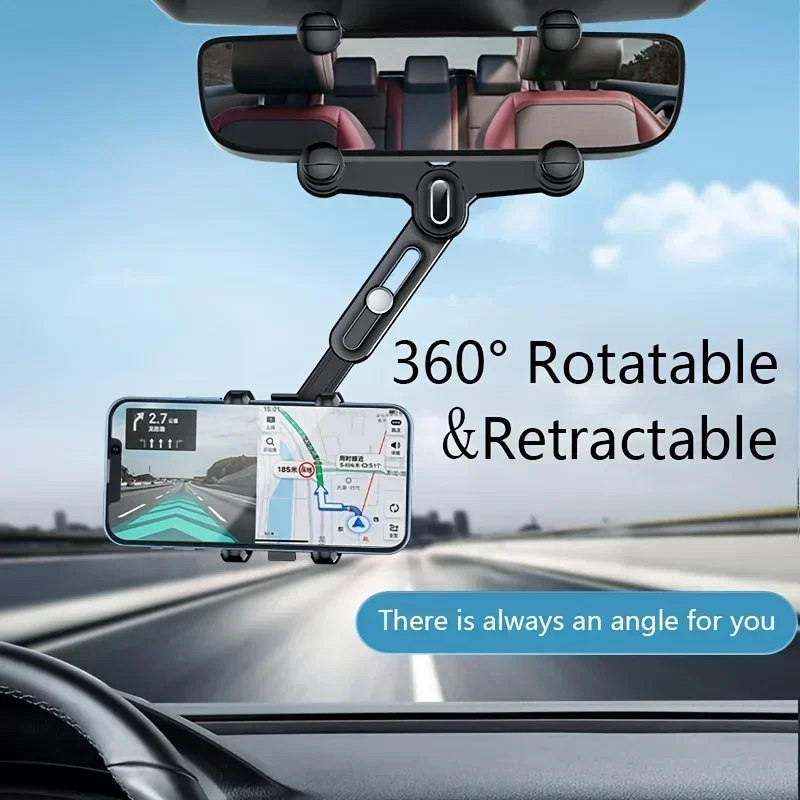 360° Car Phone Holder For Phone And GPS Mount Support Rotating Adjustable Telescopic All Phone Holder Navigation Support Tools