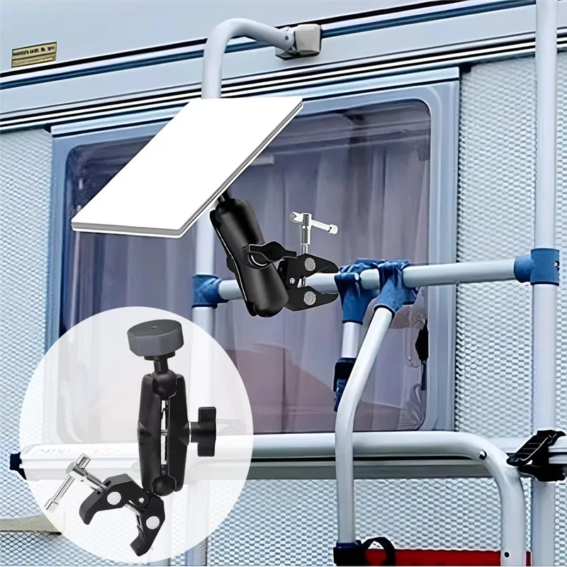 

Ac29-For Starlink Mini Mount Adjustable Clamp Bracket Kit Clamp Mount For RV Ladders Roof Rack Balcony