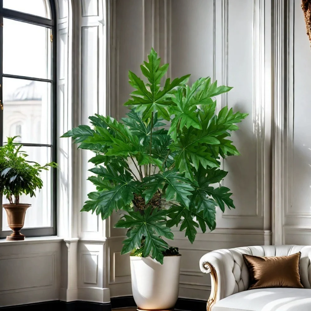 

Big Size Artificial Palm Tree Plants Green Leaf Simulated Bonsai Potted Decoration Floor Home Garden Office Patry Decor Ornament