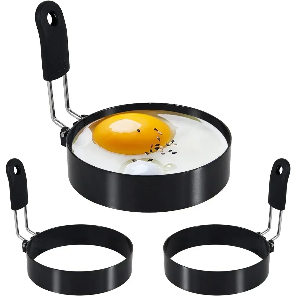 Moule à œufs anti-brûlure professionnel en acier inoxydable antiadhésif, cercle rond pour crêpes, outils de cuisson pour petit-déjeuner et sandwichs