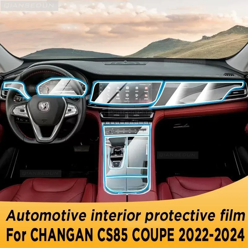 

For CHANGAN CS85 COUPE 2022-2024 Gearbox Panel Navigation Screen Automotive Interior TPU Protective Film Anti-Scratch Accessorie