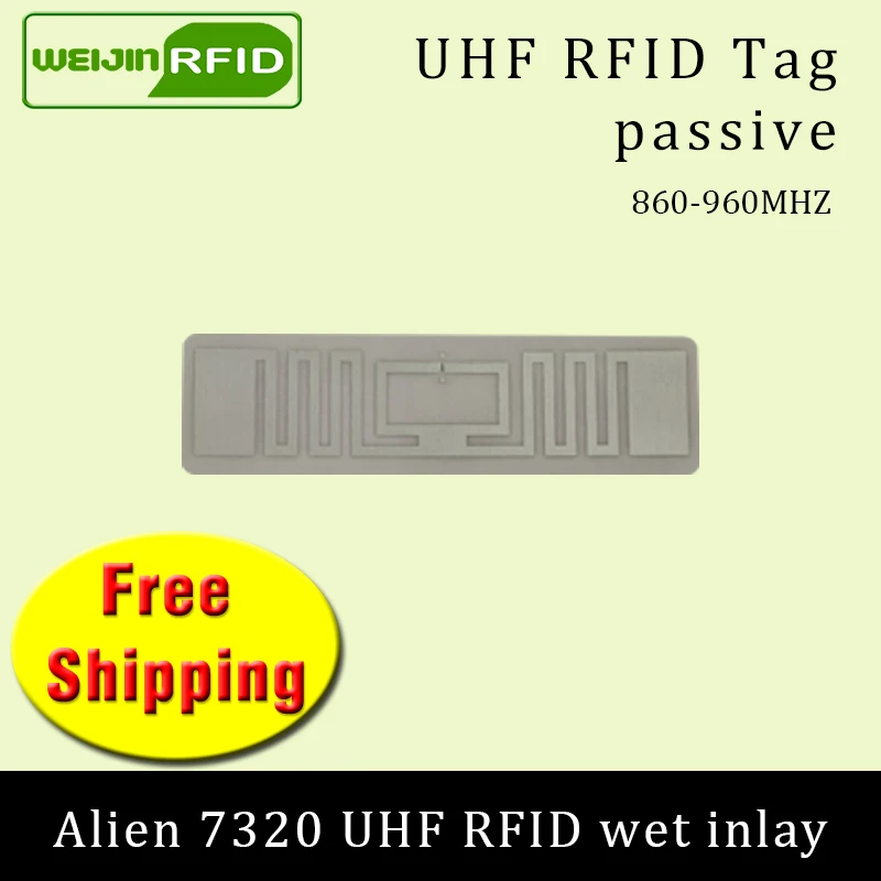 UHF RFID tag sticker  NXP U8 73x20mm wet inlay EPC6C 915mhz868mhz860-960MHZ 5000pcs free shipping adhesive passive RFID label