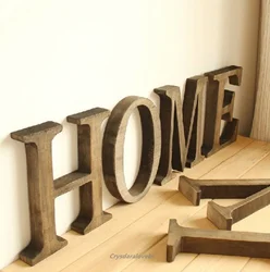 10/20/30cm Tall Vintage Wood English Letter Retro Creative Alphabet Numbers Home Bar Coffee Wedding Decoration Wood Craft