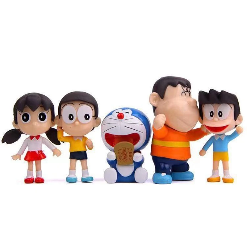 8ks sada japonec anime doraemon mini cifra modelka hraček sue nobi dorami plastový pvc bh sbírání obtisk rekvizity roztomilá panenka