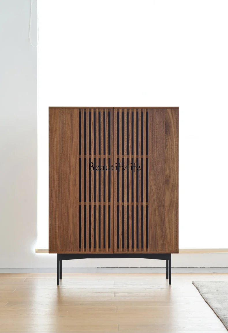 

FG10Nordic style black walnut dining side cabinet solid wood storage tea cabinet storage