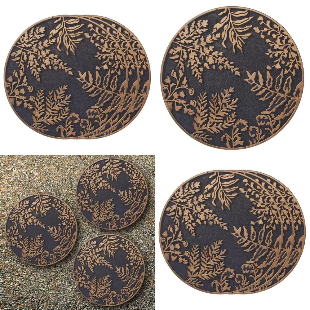 

11-3/4 Stepping Stone Set of 3, Black with Brushed Brass Finish