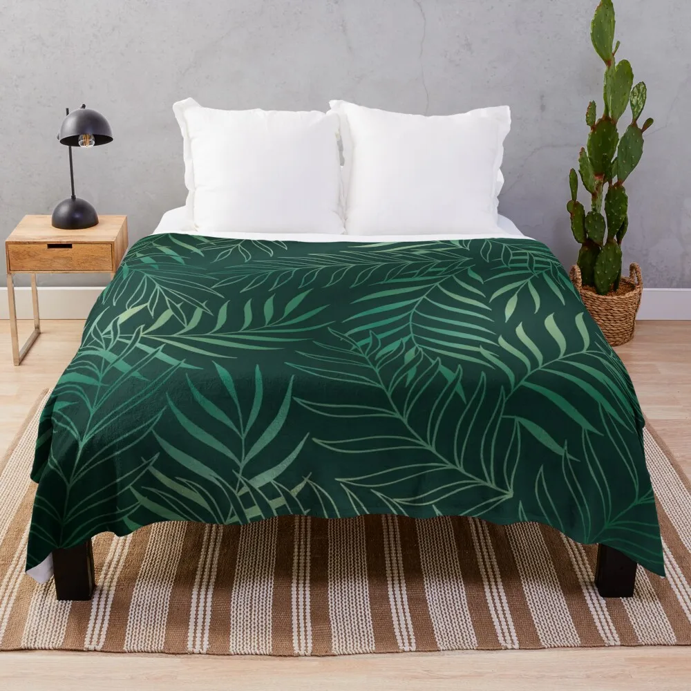 

Dark Green Foliage Throw Blanket Soft Sofas Thermals For Travel Blankets