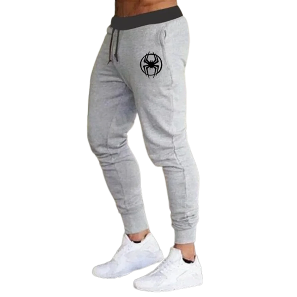 Moletom estampado com cordão masculino, calça elástica, casual esportiva, fina, solta para fitness, primavera, outono